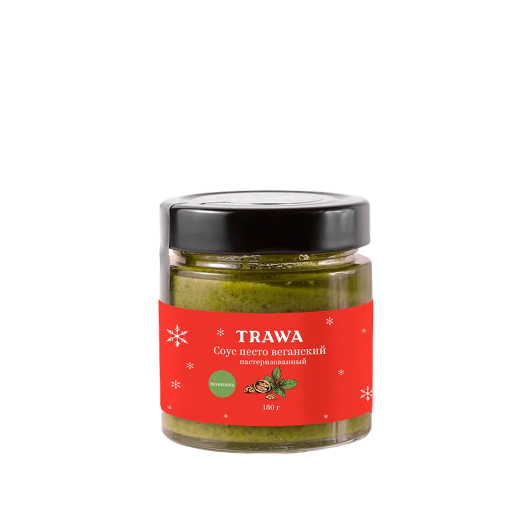 Соус песто ВЕГАНСКИЙ пастеризованный в новогодней упаковке купить на сайте TRAWA