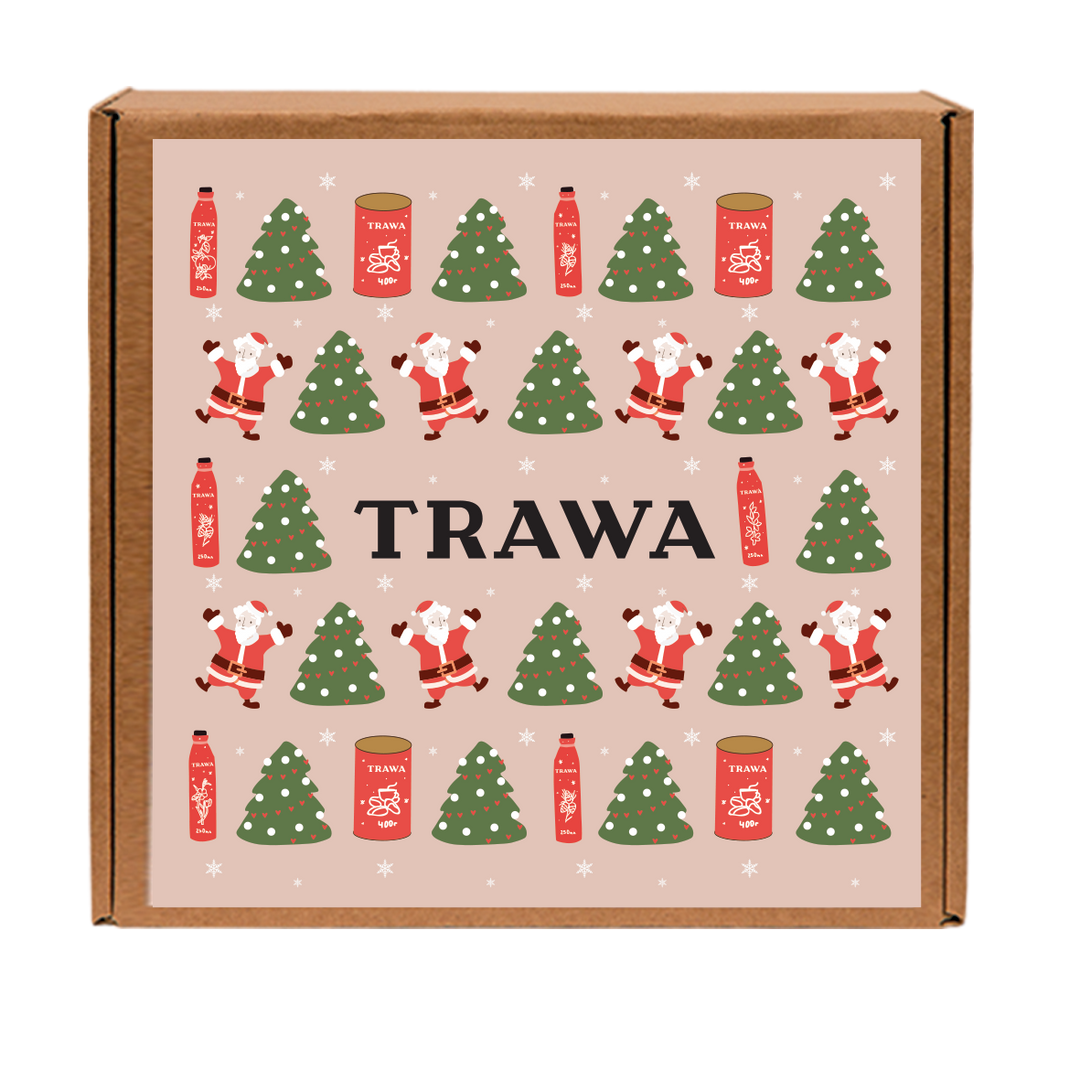Коробка крафт квадратная Новый год (Дед Мороз) купить на сайте TRAWA