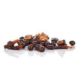 Лукошко ассорти слива, драже фундук, драже миндаль и финик в шоколаде купить онлайн на сайте TRAWA