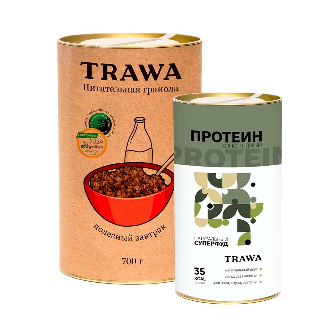 Гранола и растительный протеин купить на сайте Trawa