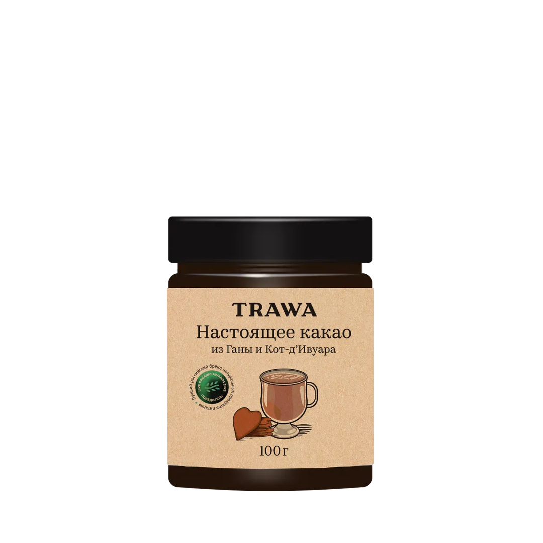 Настоящее КАКАО из Ганы и Кот-д’Ивуара купить на сайте TRAWA