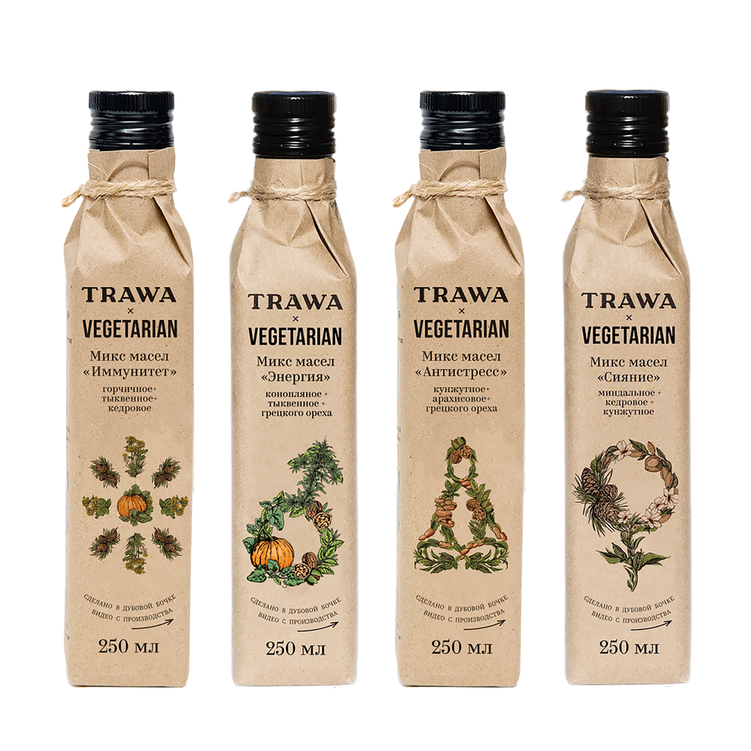 Большой набор функциональных масел TRAWA & Vegetarian купить на сайте TRAWA