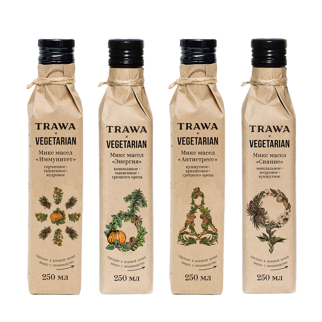 Большой сет функциональных масел TRAWA & Vegetarian купить на сайте TRAWA