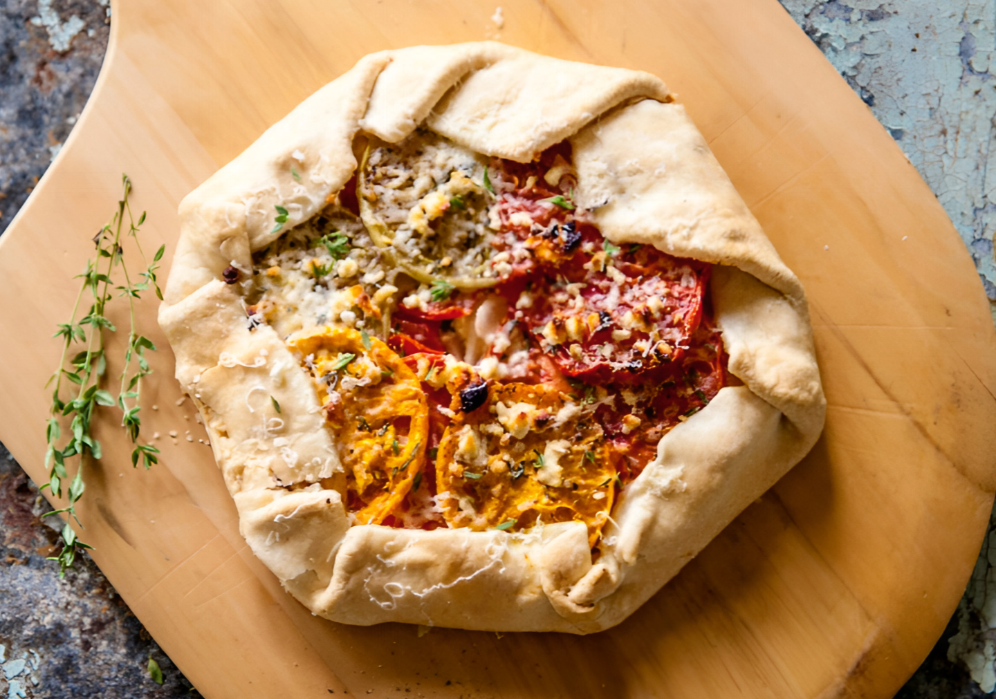 Галета с томатами и сыром