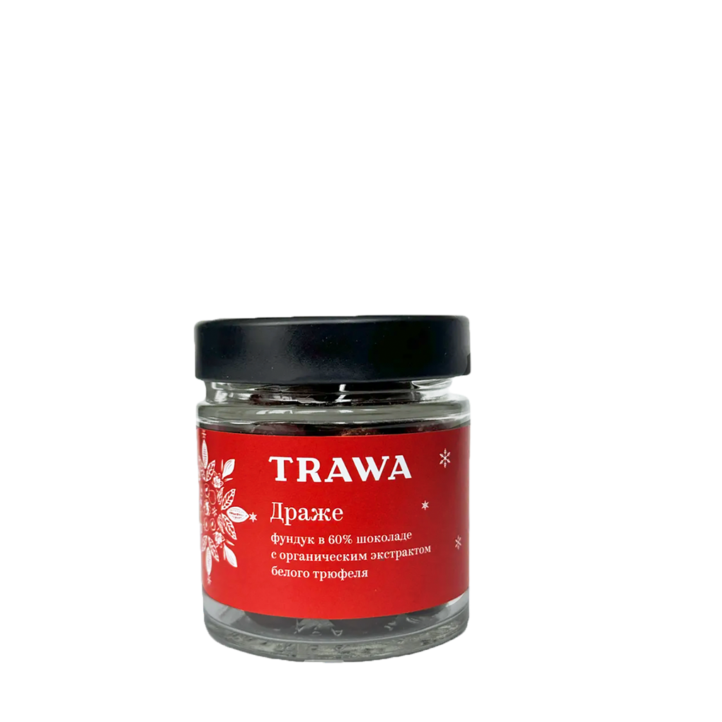 ДРАЖЕ фундук в 60% шоколаде с органическим экстрактом белого трюфеля  купить на сайте TRAWA
