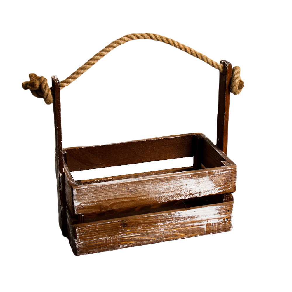 Деревянный ящик с бечёвкой купить на сайте TRAWA