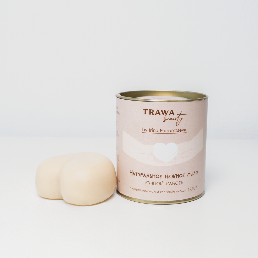 Натуральное нежное мыло ручной работы в форме сердца купить на сайте TRAWA