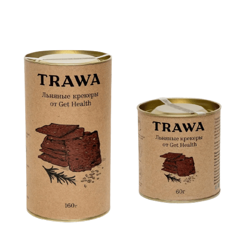 Сет Льняных Крекеров от Get Health (баночки 60 и 160 грамм) купить на сайте TRAWA