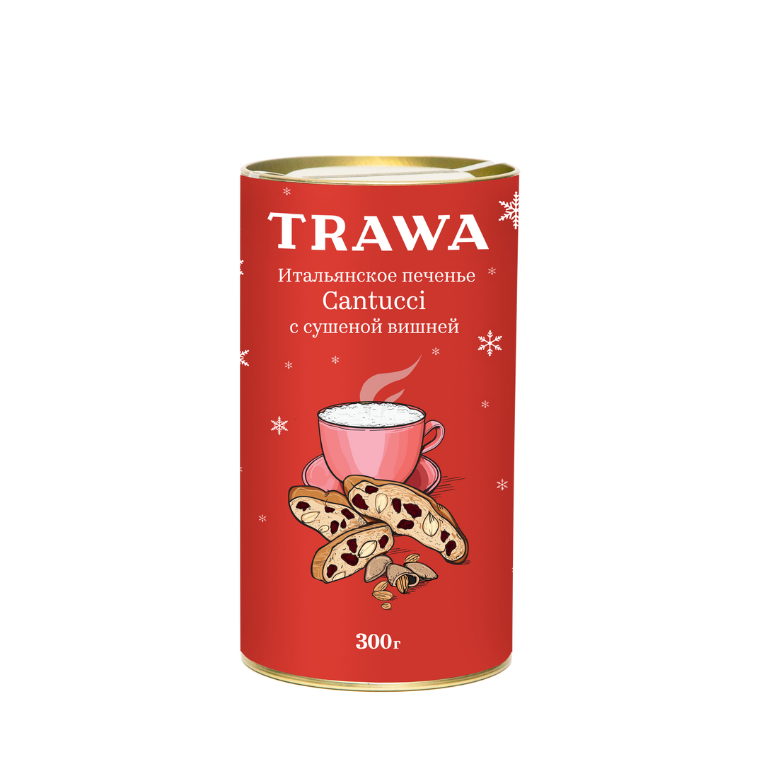 Печенье Кантуччи С Сушенной Темной  Вишней, В Красном купить онлайн на сайте TRAWA