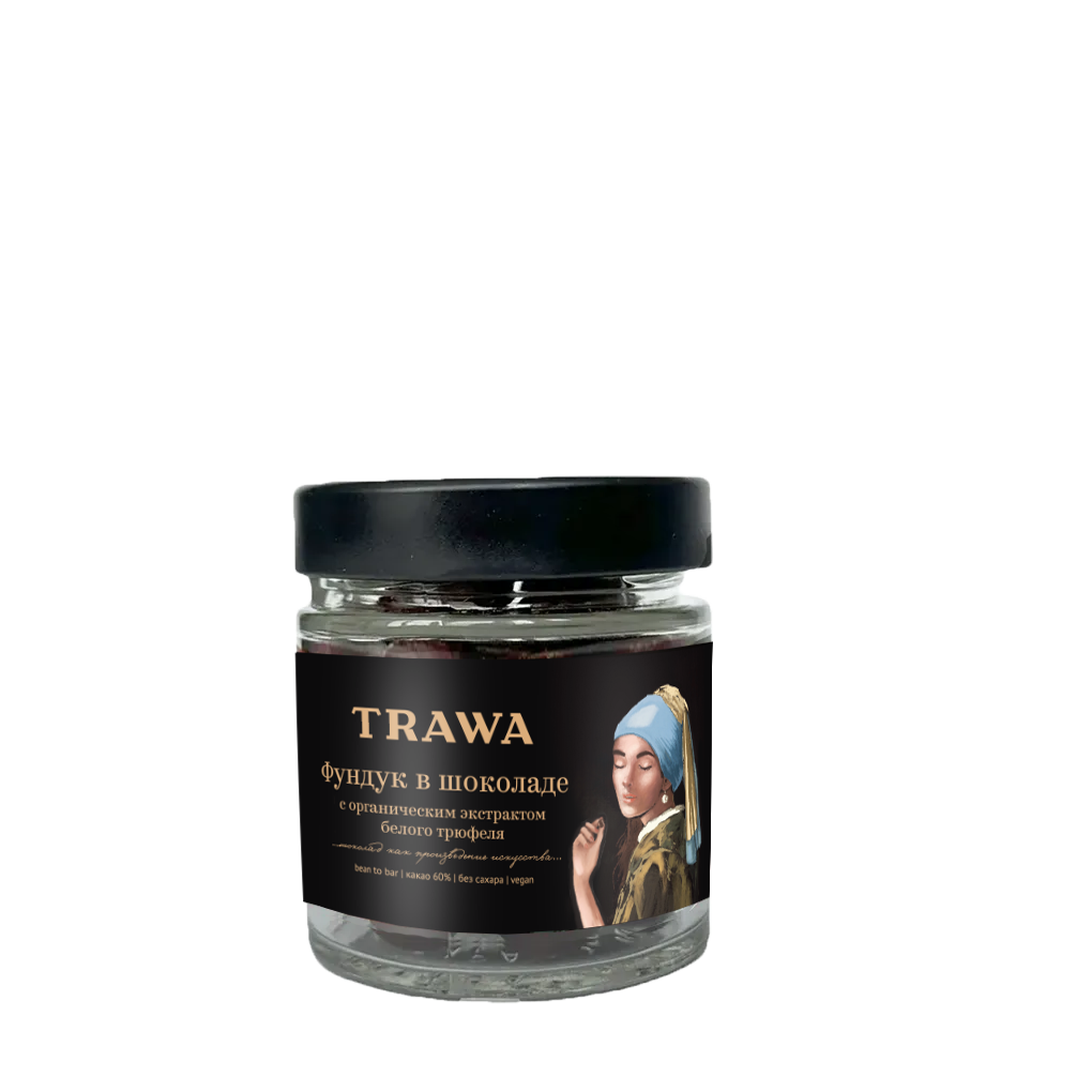 Фундук в шоколаде с органическим экстрактом белого трюфеля, 80 г (драже)  купить на сайте TRAWA